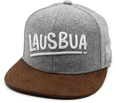 Du Hirsch Bayerisches Snapback Cap Kinder Lausbua Hellgrau Filz L
