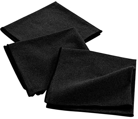 Douceur d'Intérieur, 3 Servietten (40 x 40 cm) Mistraline Schwarz, recycelte Baumwolle
