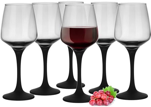 Glasmark KROSNO, 300ml, Set von 6, Weinglas, Weißweingläser, Rotweingläser, Weinkelche, Originelles Design, Spülmaschinenfest, einzigartige Form und Stil, Perfekt für zu Hause, Restaurants und Partys