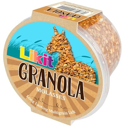 Likit Granola-Leckerli für Pferde | Leckeres, lang anhaltendes Pferde-Leckerli | Lindert Langeweile und Stress bei Pferden | In Mehreren Geschmacksrichtungen erhältlich | 550 g (Melasse)