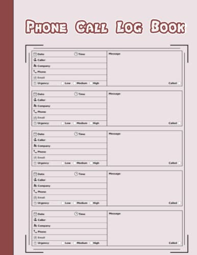 Phone Call Log Book: Phone Call and Voicemail Recording Notebook With Over 500 Call Log Space Business, and Customer Service Calls, with Memo Notebook