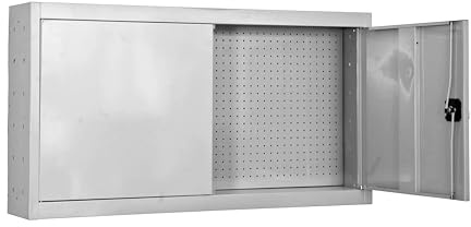 Simon Rack Werkzeugschrank, Werkzeugkiste aus Metall, 550 x 900 x 275 mm, inkl. Schlüssel, 1 Einlegeboden, weiß - Cabinet Tool