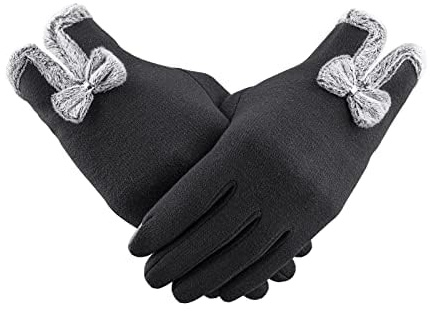 Alikiai Gants d'hiver chauds pour écran tactile pour femme Gants d'hiver épais chauds Cadeau de Noël, noir