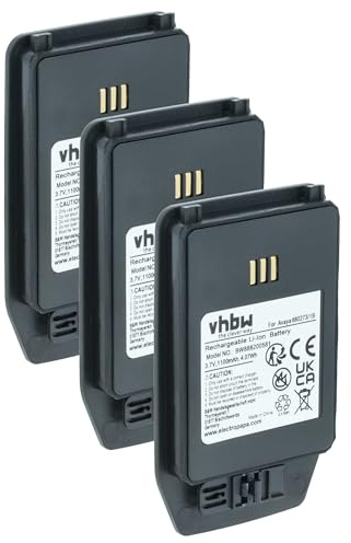 vhbw 3X Akku Ersatz für Ascom 1220187, 660273/1B für Handy Smartphone Telefon (1100 mAh, 3,7 V, Li-Ion)