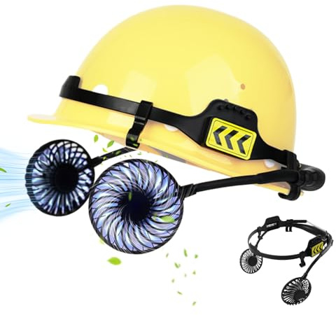 kinrguiyuez Casco da saldatura, ventilatore indossabile per casco di sicurezza, con luce notturna, sollievo dal calore, raffreddamento per posto di lavoro, auto, costruzione, campeggio, camera da
