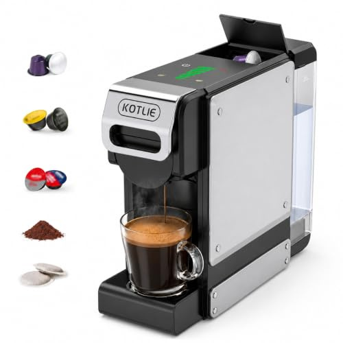 5 in 1 Espresso Single Serve Coffee Machine for Nespresso Original/Dolce Gusto/L’OR/Ground Capsule and ESE Coffee Pods,19Bar Multi-Capsule Coffee Machine ST-550 (ST-550-3)