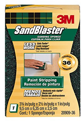 3M P36 SandBlaster Coarse Sanding Sponge for Paint Stripping, 20909-36