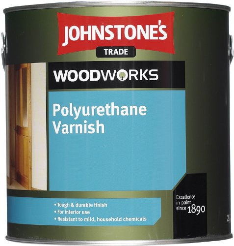 0.75LTR JOHNSTONE'S WOODWORKS Polyurethane Gloss Varnish Medium Oak