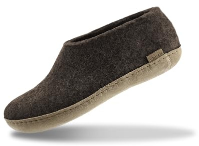 GLERUPS Indoor Shoes Men & Women | Unisex Wool Slippers with Leather Sole | Comfy Slippers Women Men | Cosy Gents and Ladies Slippers