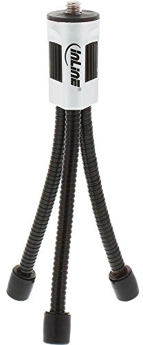 InLine 48006B ministativ 120 mm, flexibla svarta metallfötter med gummikappor