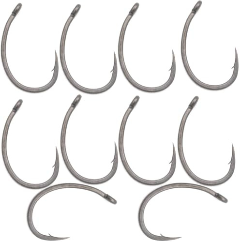 Korda Krank Fishing Hooks, Barbed Size 8, High Carbon Steel, Short Curved Shank for Versatile Rig Use, Beaked Point for Secure Hook Hold, Strong and Razor Sharp for Optimal Catch Rate