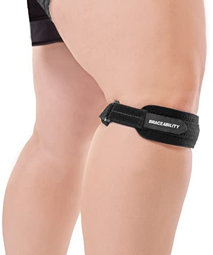 BraceAbility Justerbar knärem | Stor storlek patella-senband för löpare och knähoppare (XL)
