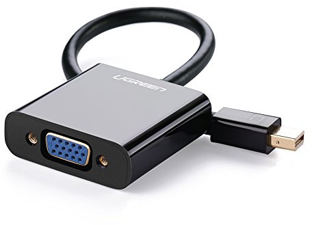 UGREEN 1080p Adaptador de Mini DisplayPort Macho (Compatible con Thunderbolt) a VGA Hembra para MacBook, MacBook Pro, MacBook Air, iMac, Mac Mini, Mac Pro (Negro)