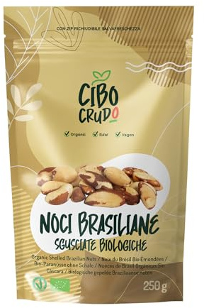 Nueces de Brasil Ecologicas - 250g. Nuez de Brasil Bio Contiene Fibra Proteína Selenio y Minerales. Como Snack o Para Recetas. Para Vegetarianos y Veganos.