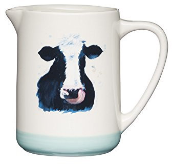 KitchenCraft Apple Farm Jarra de Leche de Cerámica, 500 ml, 8.5 x 13.5 x 11.8 cm - Color Crema