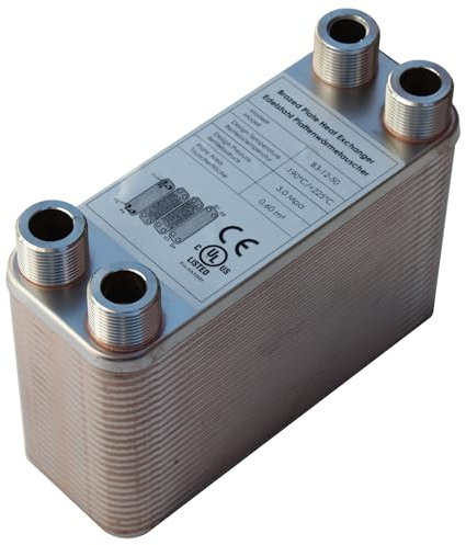 Edelstahl Plattenwärmetauscher B3-12-50 mit 4x3/4 Zoll Anschl. 90kW Heizung Solar (PWT)