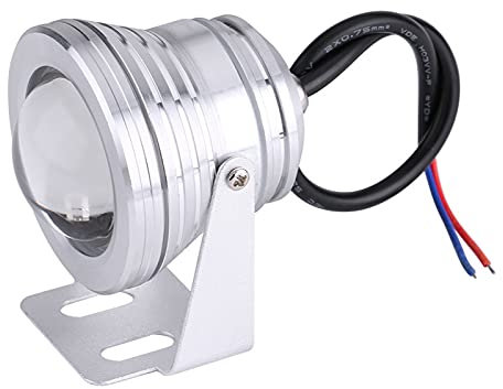 faretti 12v + Luce Subacquea Impermeabile Dell'Acquario Dello Stagno Del Punto Dell'Acquario 10W 12V RGB LED Della Barca Marina(Bianco argenteo)