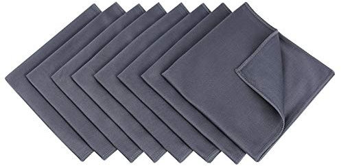 KSolars Mikrofaser-Reinigungstücher, fusselfrei, streifenfrei, schnell und einfach zu reinigen, Fenster und Spiegel ohne Chemikalien, Poliertuch, 40,6 x 40,6 cm, 8 Stück (Grau)