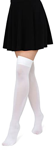 looksy svarta kvinnor overknee strumpor flickor knästrumpor varma strumpor långa stövlar ogenomskinliga Overknee High 100 DEN, VIT, M-Large