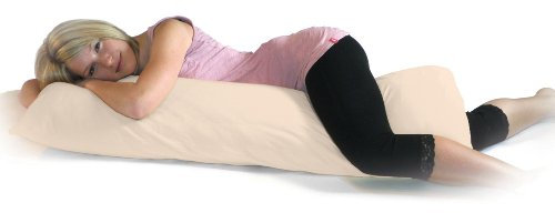 Dukal | Bezug für Seitenschläferkissen | 35x160-40x160 cm | aus hochwertigem DOPPEL-Jersey | 100% Baumwolle | Farbe: creme