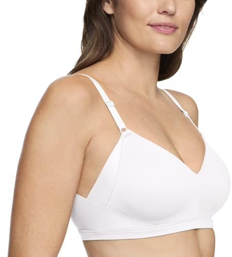 Warner's womens No Side Effects Underarm and Back-smoothing Comfort Wireless Lift T-shirt Rn2231a T Shirt Bra, White, Medium US