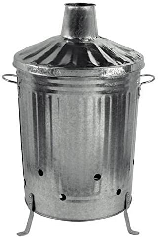 STAR SUPPLIES 90 Litre 90L Extra Large Galvanised Metal Incinerator Fire Burning Bin with Lid