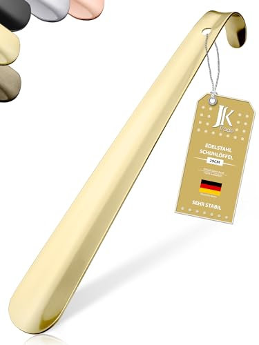 JK Trade® 29cm STABILER Edelstahl Schuhlöffel | Schuhanzieher Edelstahl zum Sitzen | Schnell & Einfach | optimierte Länge & Breite | Shoe Horn | Business | Modern Aufhängbar