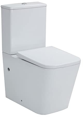 VEREG VEROSAN+ Stand-WC Kombination ALIKI SQUARE, spülrandlos, inkl. WC-Sitz, mit waagerechtem Abgang