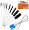 Powmag Mini Brosses de Nettoyage, 11 Pièces Petit Goupillon Nettoyage avec 1.55 M Brosse de Nettoyage Aquarium, Brosse de Nettoyage Fine pour Sipper Pipe Évier Poêle à granulés Écart
