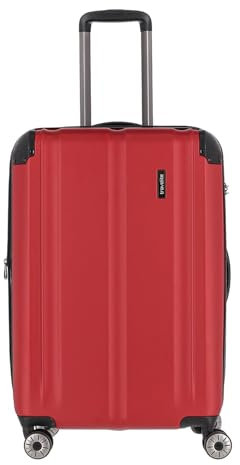 Travelite Hartschalenkoffer mittelgroß, erweiterbar, 4 Rollen, City, Trolley mit kratzfester Oberfläche, TSA Schloss, Dehnfalte, 68 cm, 78-86 Liter