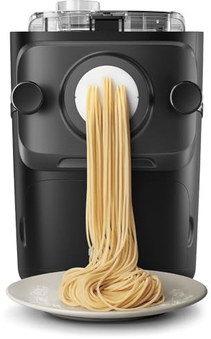 Philips 7000 Series Pasta Maker - ProExtrude Technology, Auto-Weighing, 8 Shaping Discs, Perfect Dough, Easy Clean, Up to 8 Portions, Black (HR2665/93)