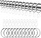 Littlegaofeithing 24Pcs Anillos de Cortina de Metal 30 mm,Anillos de Cortina silenciosos con 24 Ganchos de plástico,para Colgar Cortinas Puerta de Ducha Ventana Barras de Cortina (Plata)