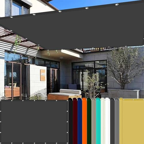 Patio Awnings 3.5 x 5 m Pes Polyester,98% UV Block Sunscreen Awnings with Free Rope with Grommets Pes Sail Shades Fence Pergola Balcony, Dark Grey