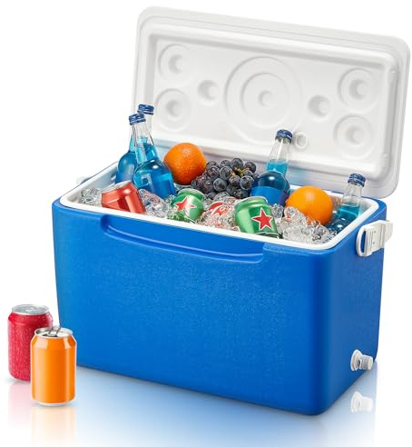 Glacière avec Plateau Amovible et Bouchon de Vidange – 26L Glacière Isolée Portable avec Poignée, Refroidissement 84H pour Pêche, Camping, Voyage, Voiture, Plage