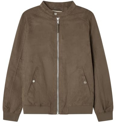SPRINGFIELD Suede Harrington Microperf With Zipper Closure, Inside Pocket, And Cuffs And Hem. Chaqueta De Ante Hombre