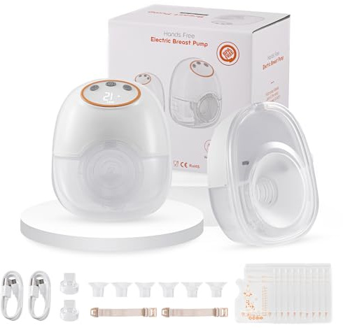 Tire-lait électrique, tire-lait portable mains libres avec 4 modes 12 niveaux, sans BPA, silencieux, portable et léger avec bride 17/19/21/24mm, affichage LED intelligent