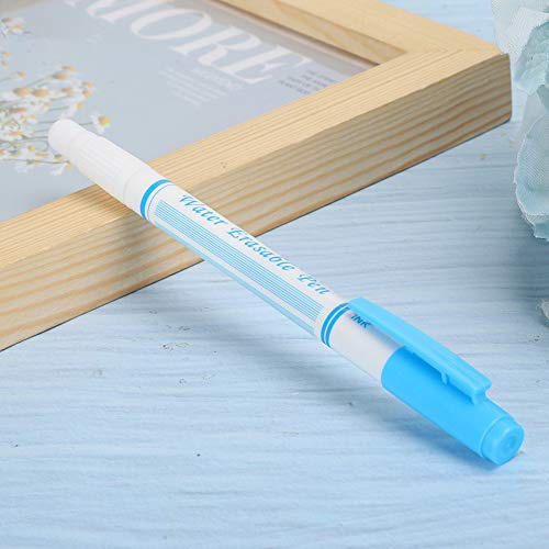 Yosoo Double Head Water Erasable Pen, Fabric Marker with Water Soluble Fiber Tip for Clothing Shoes Leather Tailoring (Blue)