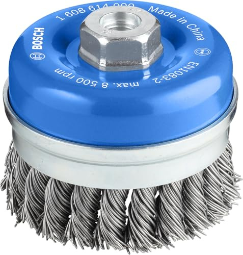 Bosch Accessories Bosch Professional 1x Topfbürste (Ø 90 mm, M14, 0.8mm, Gezopfter Stahldraht, Zubehör Winkelschleifer)