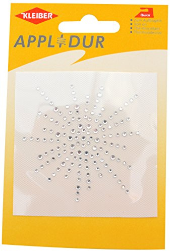 Kleiber 8 x 8 cm Bügelbild Strass-Diamanten Effekt Diamonte-Transfer, Sonne