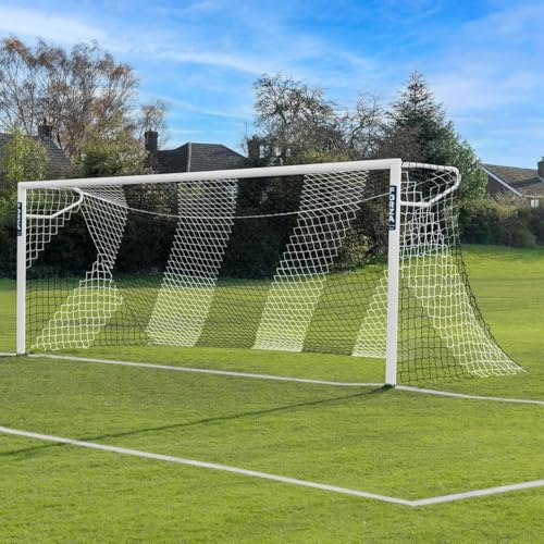 FORZA 24ft x 8ft Full Size Striped Football Goal Net | Striped Replacement Football Nets [SINGLE]