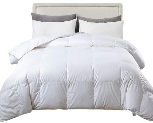 Duck Feather Down Quilt/Duvet/Comforter - 10.5 Tog Ultra Soft All Seasons 100% Organic Cotton Feather Down Duvet Quilted Bed Comforter - Machine Washable - All Season Duvet / Quilt (Single)