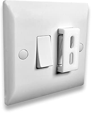 Decoralin 4 Pack Light Switch Cover Guard Caps Prevents Kids or Accidental On Off Switching Whilst Allowing Easy Access for Intentional Switching (White)