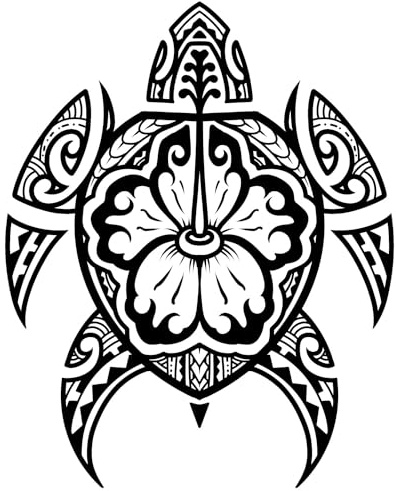 x3 Grand Tatouage Éphémère Tortue Maori - 1 lot de 3 Feuilles de tatouage temporaire polynésien | Bras, épaule, dos, mollet, cuisse, jambe | Noir | Homme, Femme | Waterproof | TATTOO YOUR STYLE