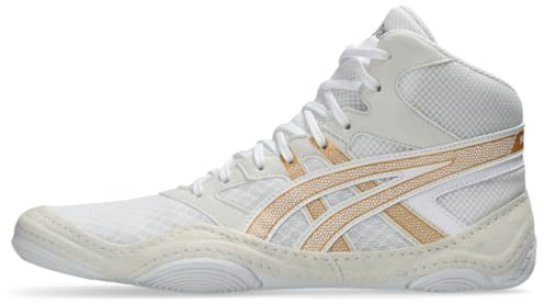 ASICS Snapdown 4 brottningsskor för män, Vit/rent guld, 9.5