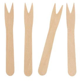 PAPSTAR Lot de 10 000 fourchettes à frites, en bois pur, 8,5 cm