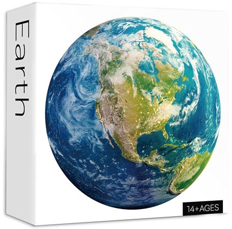 Space Earth Puzzles for Adults 1000 Pieces, Round Planet Solar System Puzzles, Hard Circle Galaxy Jigsaw Puzzles as Space Wall Decor