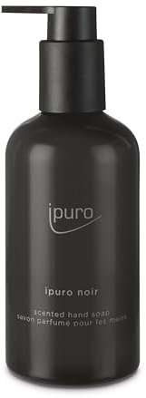 ipuro Classic NOIR Handseife 250ml - Flüssigseife vegan, mit Rose, Patschuli, Eukalyptus und Kokos - Orientalischer Duft - Dermatologisch getestet - Seifenspender Schwarz - flüssige sanfte Handseife