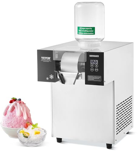 VEVOR Macchina per Ghiaccio a Fiocchi di Neve Commerciale, 180 kg/24 Ore, Macchina per Ghiaccio Tritato in Acciaio Inox, Sistema di Raffreddamento ad Aria per Dissipazione Calore, per Panetteria, Bar