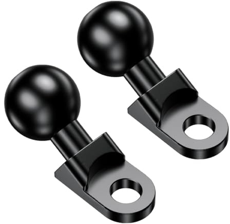 Enwye Lot de 2 Supports de Montage de rétroviseur en Alliage d'aluminium avec Boule en TPU de 2,5 cm et Trou de 10 mm, compatibles avec Les Supports RAM à Double Base, Taille B