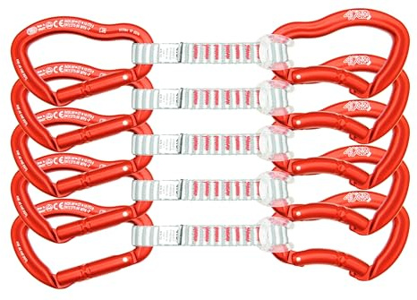 Kong. Ergo Anniversary. Set di 5 Rinvii da Arrampicata. Moschettone per Falesia e Palestra. Rinvio con 2 Connettori Ergo con Keylock. Prodotto in Italia. Certificazioni: EN 12275. Peso 125 grammi